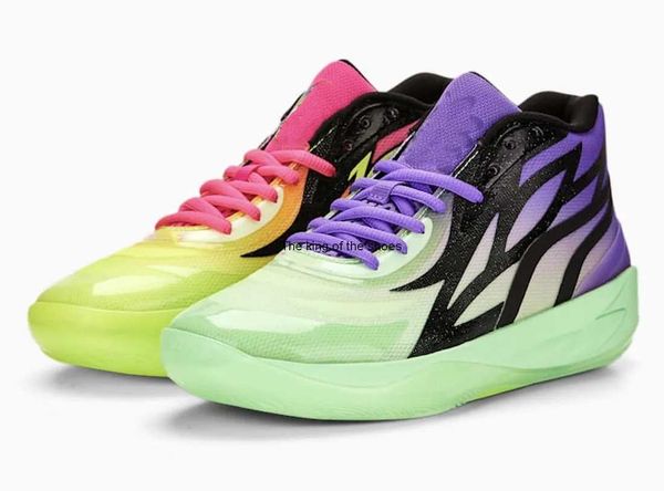 

kids lamelo ball mb02 rick morty men basketball shoes sneakers for sale slime grade school sport shoe online shop us4.5-us12
