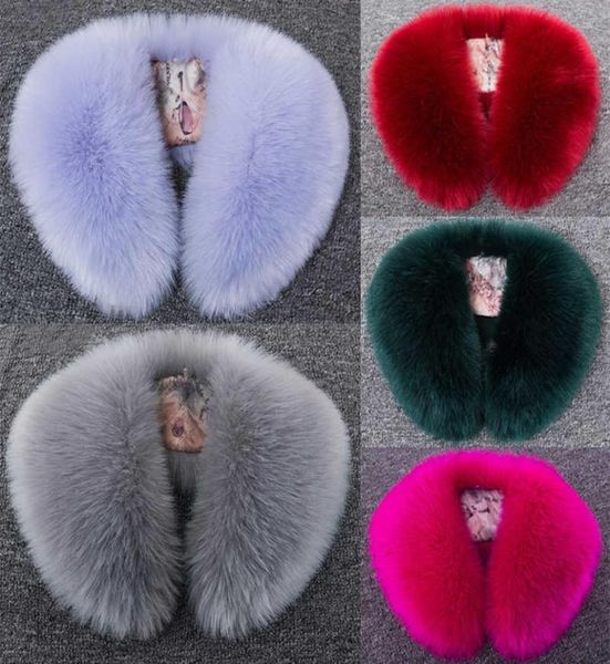 

winter faux fur scarf fox fur collar jacket coat hat decor shawl multicolor strip soft hood fur collars lady039s bib scarives h4788306, Silver