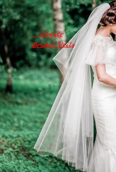 

waltz length white ivory wedding veil 2t cathedral cut edge comb bridal veil1289454, Black