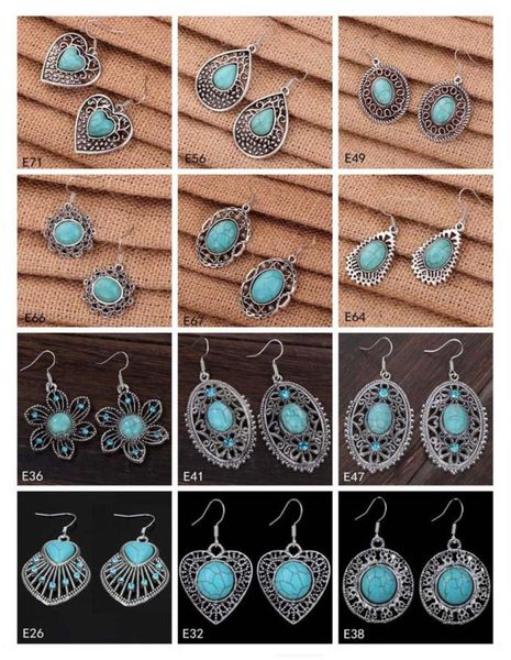 

hollow heart oval european beads dangle earring 12 pieces a lot mixed stylebrand new women039s diy tibetan silver turquoise ea8123433