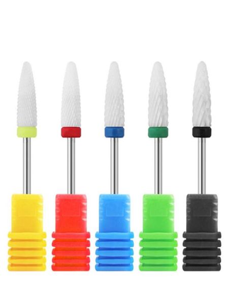 

nail cone tip ceramic drill bits electric cuticle clean rotary for manicure pedicure grinding head sander tool 1pcs3803451, Silver
