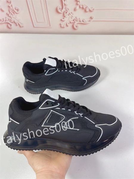 

2023 luxury designer sneakers calfskin casual shoes reflective shoes leather trainers all-match stylist sneaker leisure shoes, Black