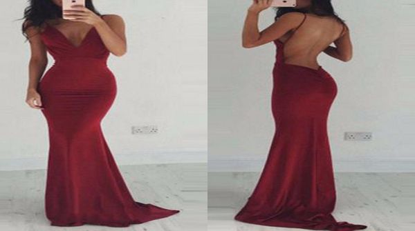 

burgundy red prom dress long backless deep v neck special occasion dress formal party dress plus size vestido de festa longo1313881, Black