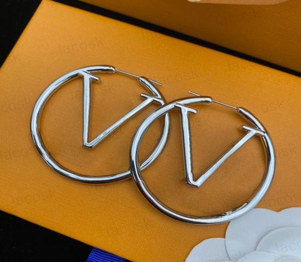 

amazing quality stud womens big circle earrings hip hop earings for women party wedding 5cm with whole8035987, Golden;silver