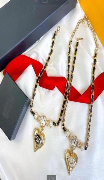 

new love heart pendant retro necklaces wearing leather rope women039s lambskin rope austrian crystal metal necklace3258726, Silver