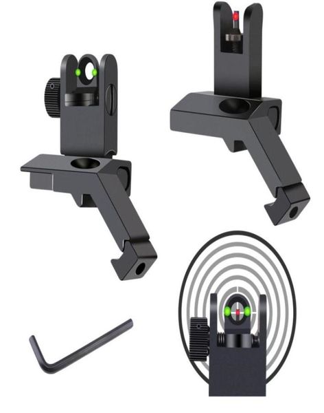 

magorui 45 degree flipup fiber optics iron sights low profile front and rear sights with red and green dots fit picatinnycx1681741