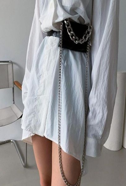 

mini lipstick bag women039s thick chain belt detachable purse new tide slung chest bag5713240, Black;brown