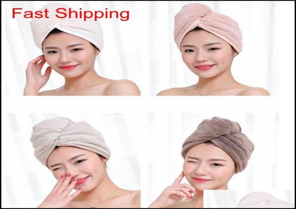

magic microfiber hair fast drying dryer towel bath wrap hat quick shower cap turban towel dry 4styles rra22393412254