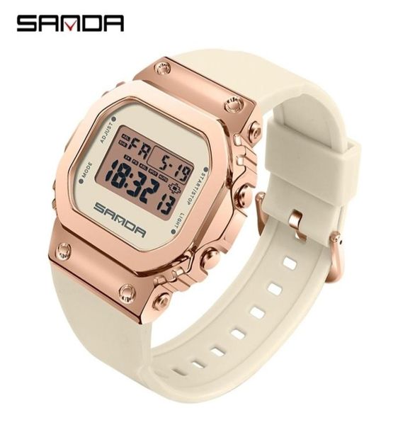 

sanda luxury women039s watches fashion casual led electronic digital watch male ladies clock wristwatch relogio feminino 9006 27135200, Slivery;golden