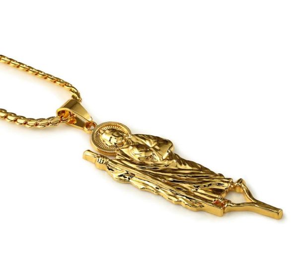 

fashion 18k real gold plated hip hop full jesus penant necklace hip hop men039s jesus cross christ pendnats neckla3252412, Silver