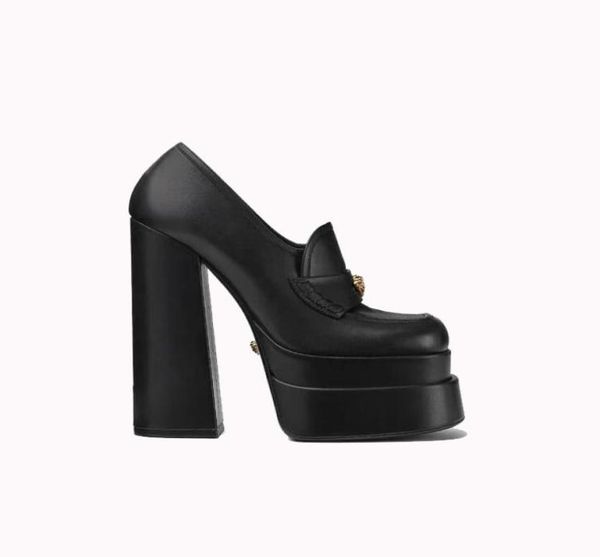 

realfine sandals 5a 6550460 vs aevitas platform loafers sandal shoes for women size 35418385524, Black