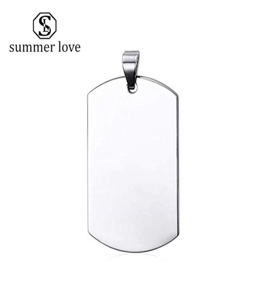 

fashion custom personalized stainless steel blank dog tag military pendant charm for necklace keychain diy polished jewelry pedant7737477, Bronze;silver