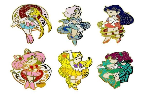 

sailor moon brooch pins enamel metal badges lapel pin brooches jackets jeans fashion jewelry accessories 7 colors6239793, Blue