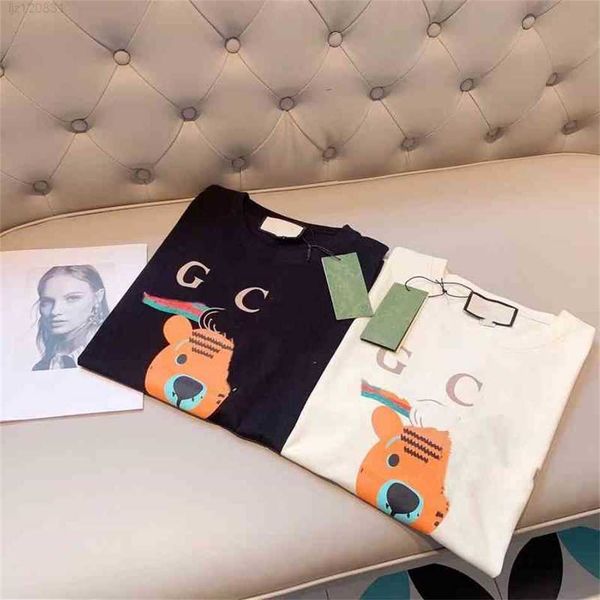 

80% off clothing wholesales early spring year new print cute aging round neck loose couple fashion short sleeves, White