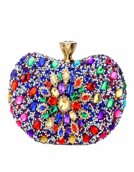 

multi color crystal women evening metal clutches bag wedding party prom bridal handbag purse 2208181270946