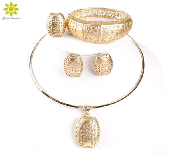 

bridal jewelry sets gold plated jewelry set trendy necklace earrings bracelet ring set for women dubai jewelry set7535542708, Slivery;golden
