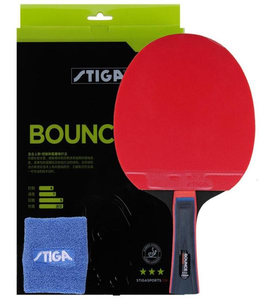 

100 original stiga pro bounce 3 stars table tennis racket ping pong pimples in rackets offensive t1910263942661