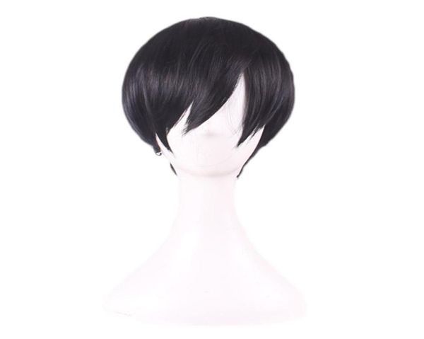 

woodfestival sebastian kuroshitsuji wig cosplay men short black heat resistant synthetic fiber hair wigs straight aniy 30cm8122203