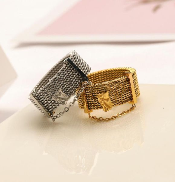 

luxury jewelry designer rings women love charms wedding supplies 18k gold plated stainless steel ring fine finger ring3892079, Slivery;golden