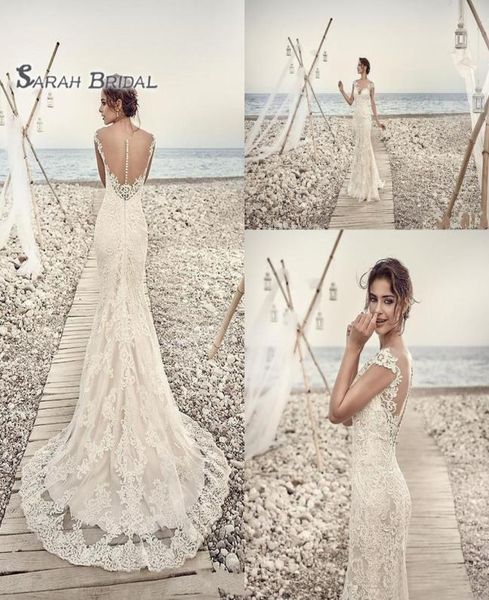 

beach vestido de novia plus size trumplet boutique wedidng dress 2020 lace backless long bridal gowns4703455, Black