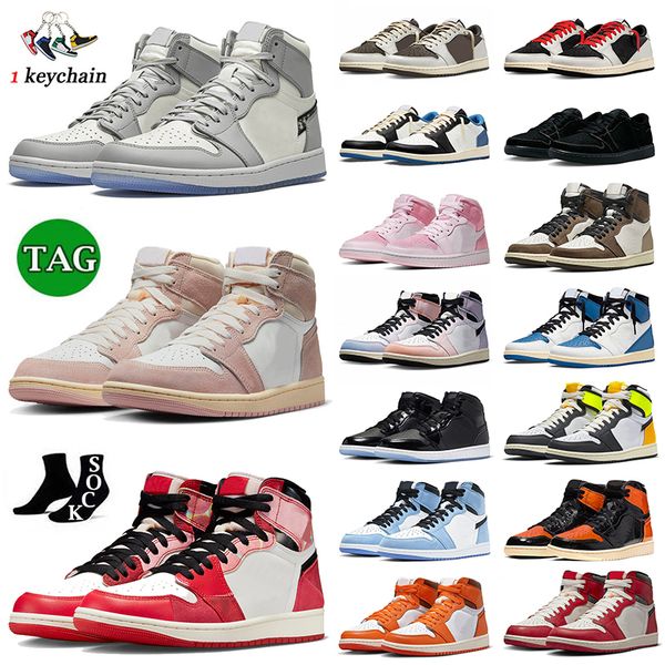 

jumpman 1 og basketball shoes 1s spider-verse washed pink ts reverse mocha olive skyline lost found starfish volt space jam for mens women s, White;red