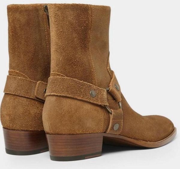 

2017 man fashion slp classic wyatt 40 harness boots in camel suede men shoes4797664, Black