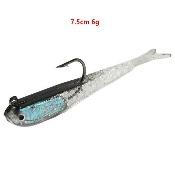 

75cm 6g bionic fish hook soft baits lures jigs single hooks fishhooks silicone fishing gear 10 pieces lot w234198084