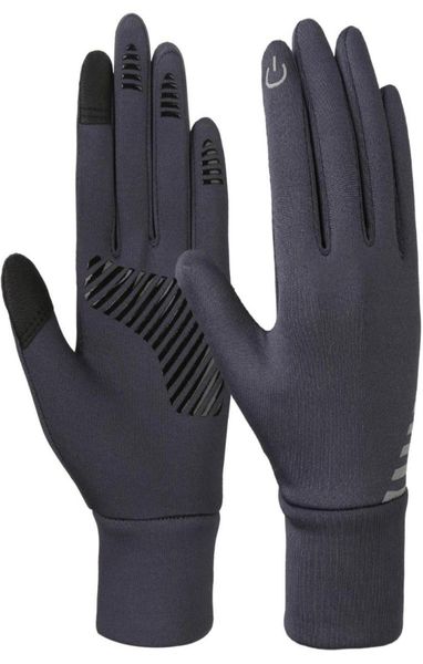 

vbiger kids winter gloves antiskid touch screen gloves soft outdoor sports warm with reflective printing silicone strip2443550, Blue;gray