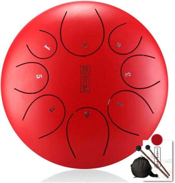 

ethereal drum 8 notes 10 inches round tongue drum steel tongue drum percussion instrument handpan with drumsticks suitable for meditation gi