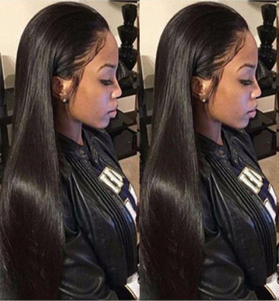 

amazon selling wig european and american front lace women039s long straight hair blackhead set high temperature silk headge5566989, Black