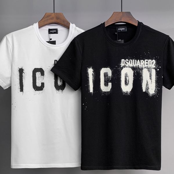 

dsqua2 t-shirt 2023 new leisure fashion classic letter print couple sweatshirt dsq icon street fashion crew neck cotton short sleeve dt921, White;black