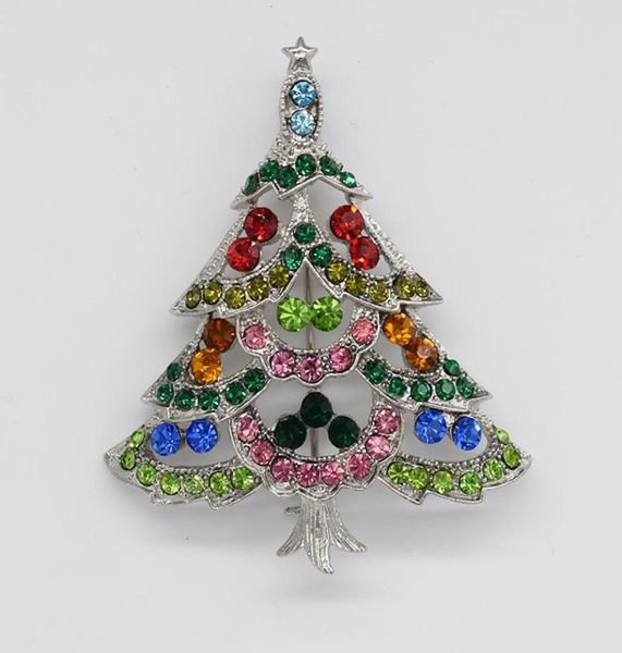 

12pcslot whole fashion christmas brooches crystal rhinestone christmas tree pin brooch christmas gifts c6666439156, Gray