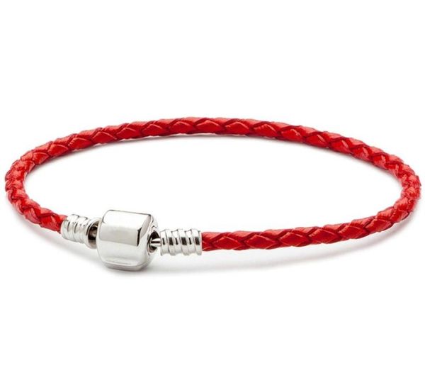 

1pcs drop leather bracelet black red chain fit for pandora bangle bracelet women children gift b017 4 u28720456, Golden;silver