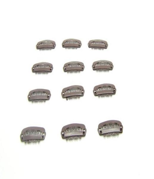 

smallest 24cm 6 teeth hair clips for hair extensionstoupees clipshair extension toolslight brown100pcs2702900, Black;brown