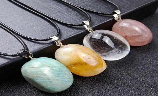 

irregular natural crystal stone silver plated pendant necklaces for women men party club energy jewelry with rope chain3034509