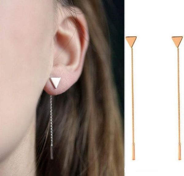 

elegant hanging earring back front triangle heart option tassel gold silver plated drop earrings stud earrings jewelry for gi1772702