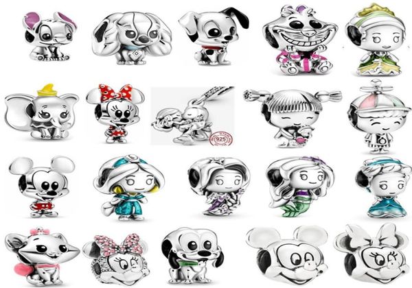 

new 925 sterling silver charm loose beads beaded fashion mouse princess original fit pandora bracelet pendant diy women039s jew6379903, Bronze;silver
