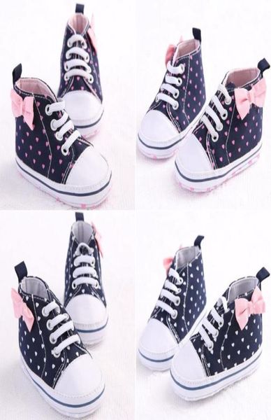 

cartoon printed baby girls shoes first walkers high canvas shoes butterflyknow bow active all star bebe shoes1632733, Black;red