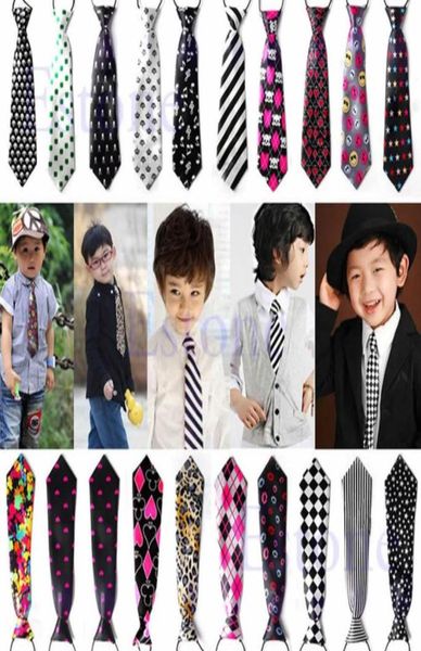 

girls boys elastic tie 30 styles cute chirldren wedding party necktie fashion suit baby printed colorful neckwear5580664, Red;brown
