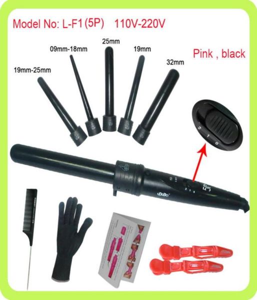 

410f 5 part hair curling iron machine 5p ceramic hair curler set 5 sizes 0932mm curling wand rollers9946005