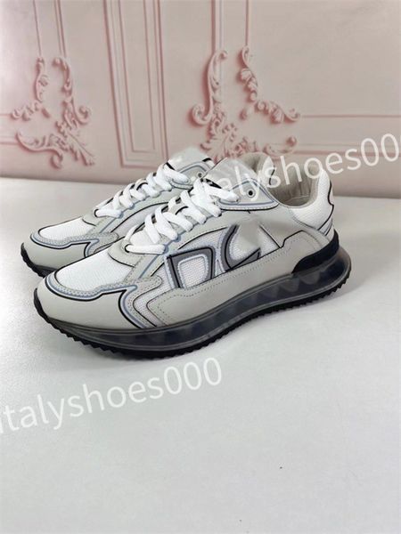 

2023 new luxurys designer sneakers calfskin casual shoes reflective shoes leather trainers all-match stylist sneaker leisure shoe, Black