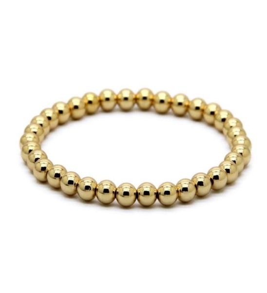 

1pcs 6mm natural stone beads jewelry real gold plated round copper beads men039s bracelets gift5437863, Golden;silver