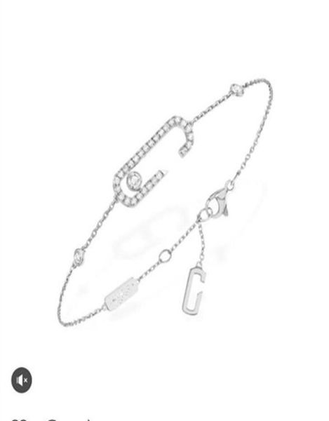 

925 silver move addiction bracelet yellow gold cubic zircon moved chain bracelets rose gold fashion france brand jewelry6131412, Golden;silver