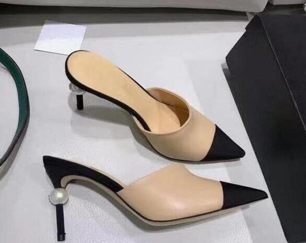 

pearl extreme high heels women slippers beige black sandals catwalk heel pumps woman dress prom shoes9631446