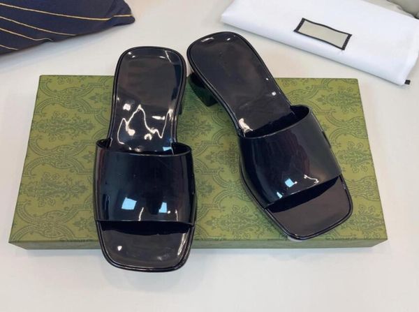 

summer sandal woman slipper fashion lady sandals beach thick bottom sell well slippers platform alphabet rubber high heel slides4063026, Black