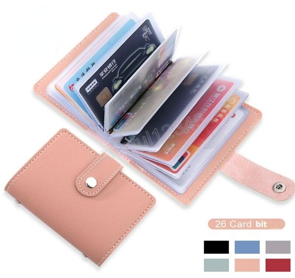 

26cards new antitheft id credit card holder fashion women039s slim leather pocket case purse wallet for id bank card storage b9932558, Brown;gray