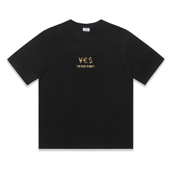 

embroidery t-shirt men women 1 quality oversized black t shirt tees, Black;brown