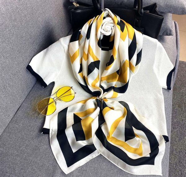 

printed silk scarves made of highquality silky fabric are fashionable and necessary for formal commuting and leisure occasions 107790989, Blue;gray