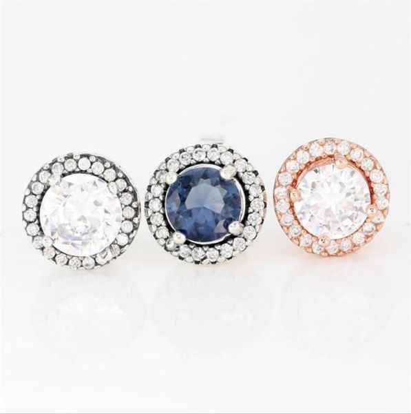 

925 sterling silver female stud sparkling surrounded by cubic zirconia luxury jewelry girl engagement gift earrings5237690, Golden;silver
