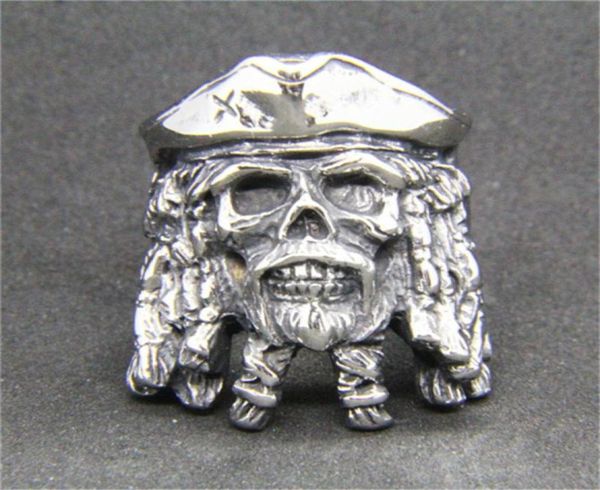 

5pcslot new men boys cool ghost skull ring 316l stainless steel fashion jewelry popular biker hip style skull ring95405603598078, Silver